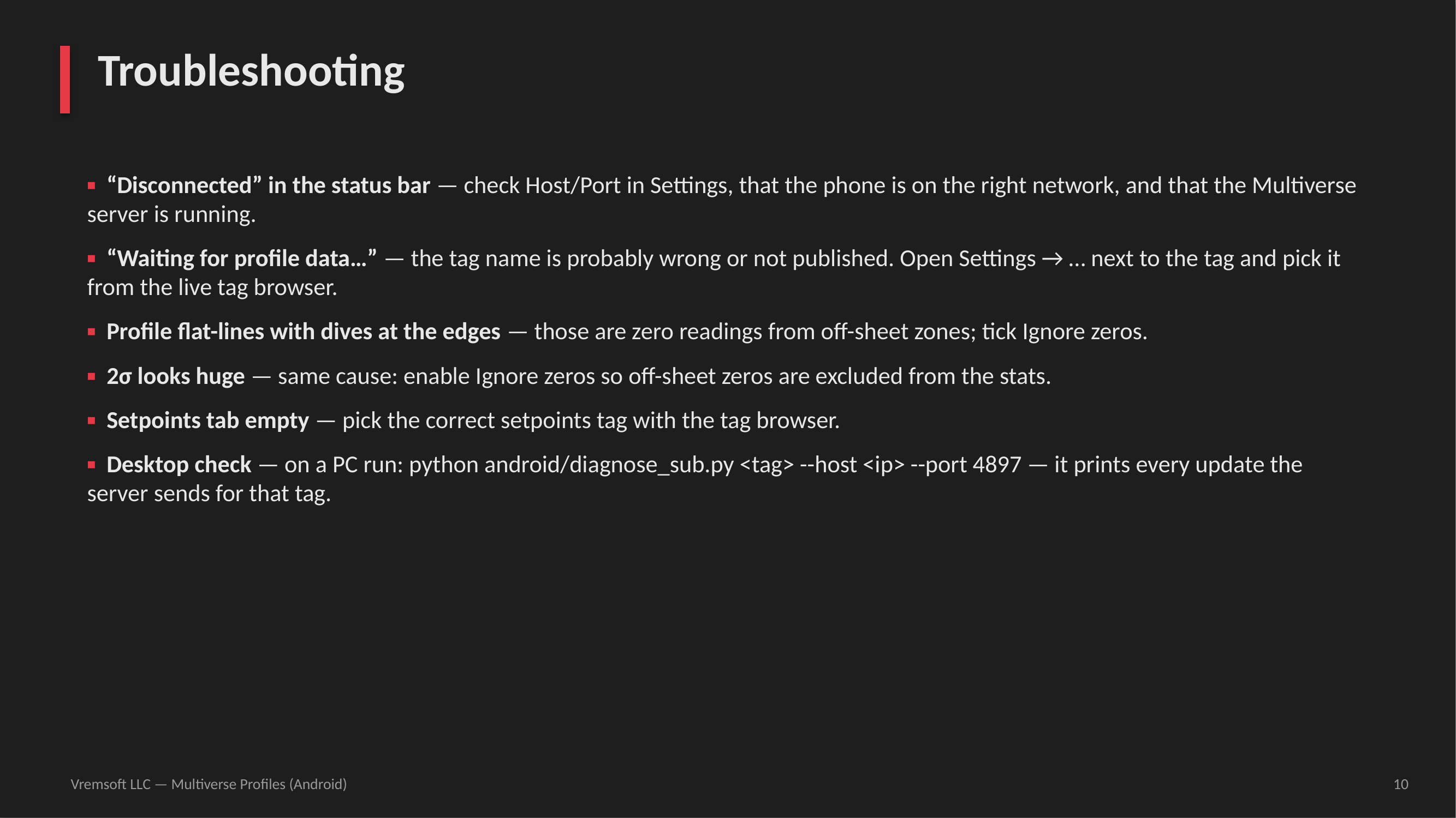 Troubleshooting